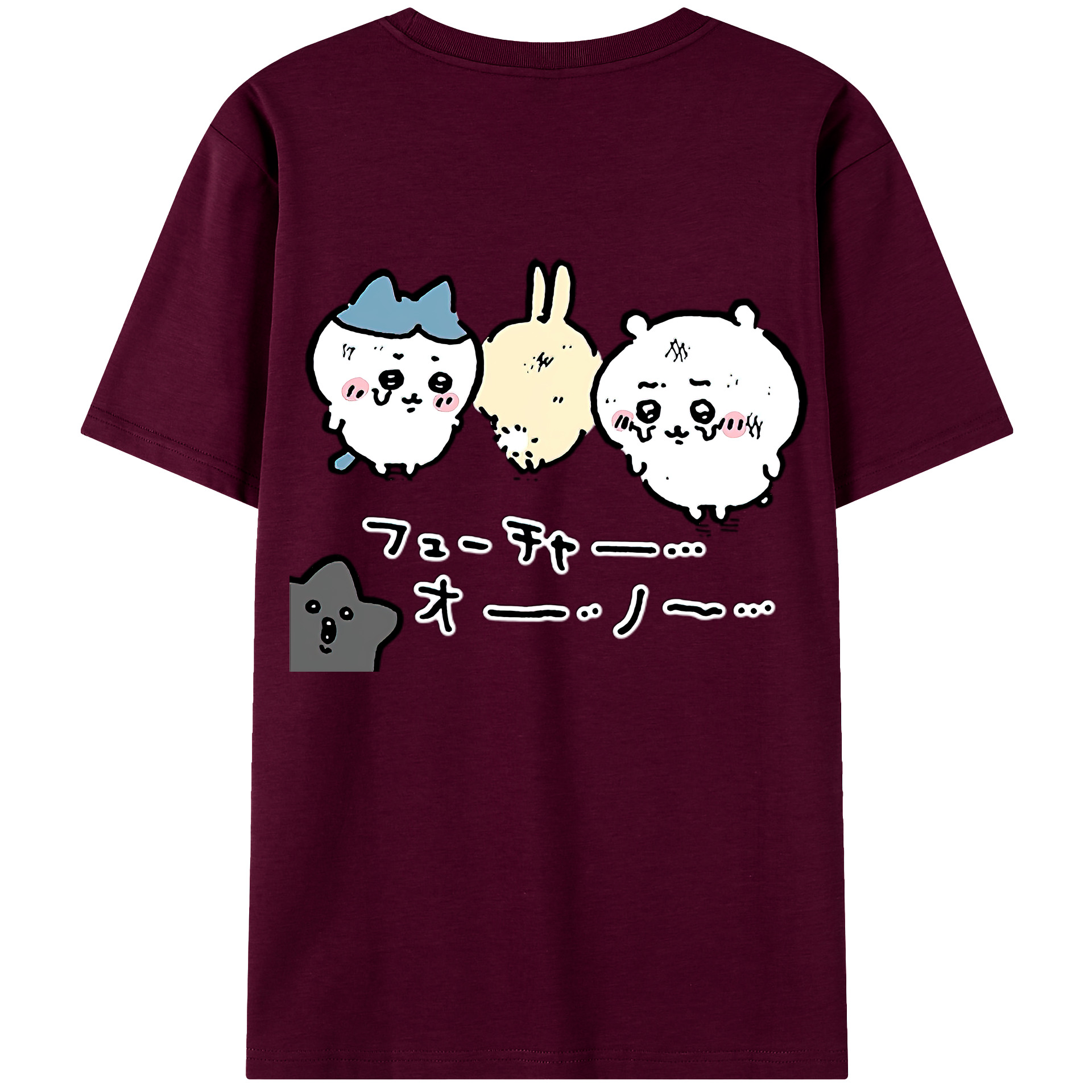 （画像用） ちいかわ ハチワレ Chii-kawa hachiware レディース半袖Tシャツ(バックプリント)